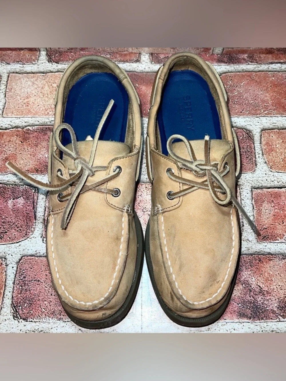 Pre-Owned Sperry Top Sider A/O Sahara Leather Boat Shoe Brown Sz US 5.5M YB27284